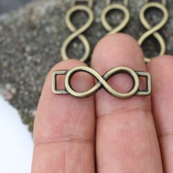 10 Infinity Connectors, antique brass