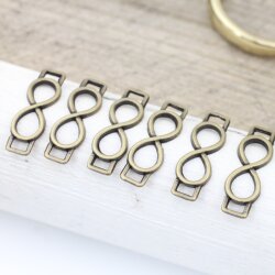 10 Infinity Connectors, antique brass