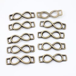 10 Infinity Connectors, antique brass