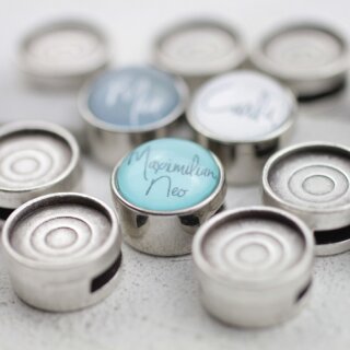 10 Schiebeperlen für 12 mm Cabochons, für 8x2 mm Flaches...