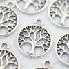 10 Tree of Life Pendants, antique silver