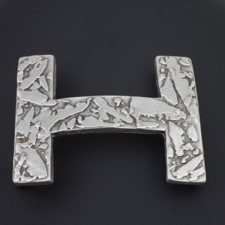 Belt Buckle H, Dark Antique Silver