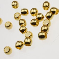 25 Metallperlen 7x5 mm (Ø 4 mm), Gold