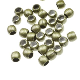 50 Metallperlen 7x5 mm ( 4 mm), altmessing