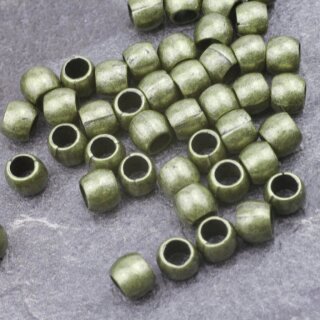 50 Metallperlen 7x5 mm ( 4 mm), altmessing