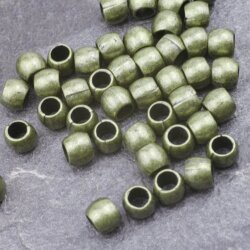 50 Metal Beads 7x5 mm (Ø 4 mm), Antique Brass