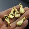 5 boxing glove Pendants, Matt Gold