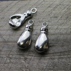 5 boxing glove Pendants, Rhodium