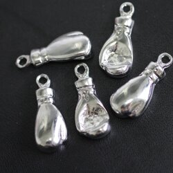 5 boxing glove Pendants, Rhodium