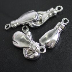 5 boxing glove Pendants, Rhodium