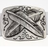 Dark Silver Belt Buckle Feathers