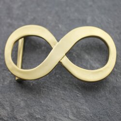 Infinity,Unendlichkeit Gürtelschnalle, Matt Gold