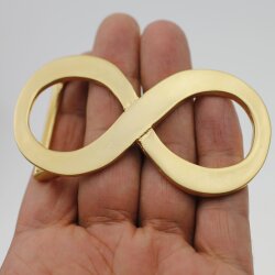 Infinity,Unendlichkeit Gürtelschnalle, Matt Gold