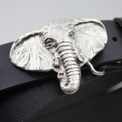 Antique Silver Elephant Head Belt buckle