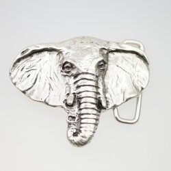 Antique Silver Elephant Head Belt buckle