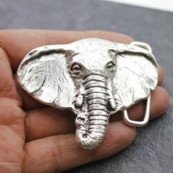 Elefant Gürtelschnalle, Antik Silber