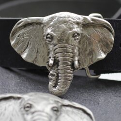 Antique Silver Elephant Head Belt buckle