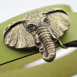 Antique Bronze Elephant Head Belt buckle