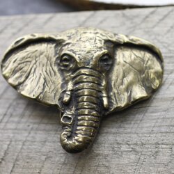 Elefant Gürtelschnalle, altmessing
