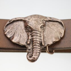 Antique Copper Elephant Head Belt buckle