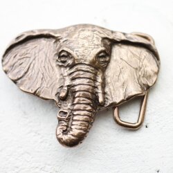 Antique Copper Elephant Head Belt buckle