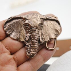 Antique Copper Elephant Head Belt buckle