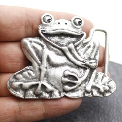 Antique Silver Frog Belt Buckle