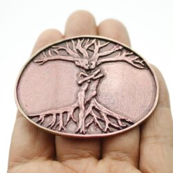 Antique Copper Belt Buckles Tree of Life