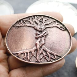 Antique Copper Belt Buckles Tree of Life