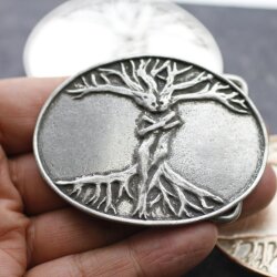 Belt Buckles Tree of Life Vintage Grey