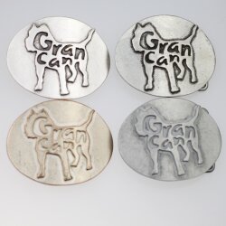 Antique Silver Belt Buckle Dog Gran Canaria