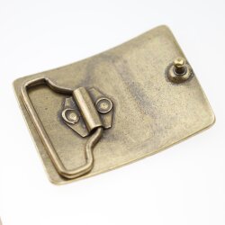 Croco Look Belt Buckle, antique brass