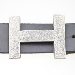 Belt Buckle Baulks Balks H - Connected, Dark Silver