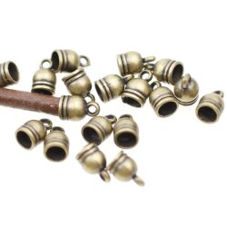 20 Antique Brass Endparts for 4 mm Leather