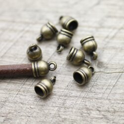 20 Antique Brass Endparts for 4 mm Leather