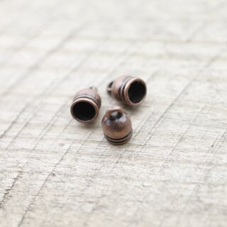20 Endkappe fr Lederband, 4 mm, altkupfer