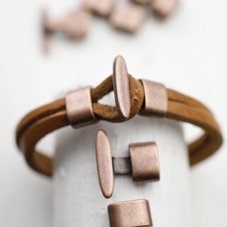 5 Sets Leather Bracelet hook clasp T-Bar Hook Clasp, Antique Copper