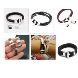 5 Sets Leather Bracelet hook clasp T-Bar Hook Clasp,...