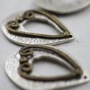 5 Heart Pendants Antique silver with Antique brass