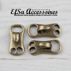 5 Hook Closures Antique Brass