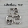 5 Hook Closure Sets, antique silver