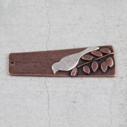 Nature, Bird Pendant, Antique Copper