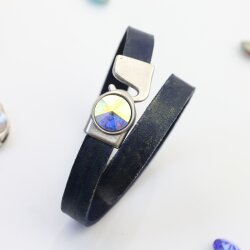 5 Armband Verschluss für 12 mm Rivoli Swarovski oder Preciosa Kristalle, Altsilber