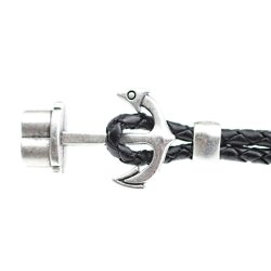 5 Antique Silver Anchor Bracelet Clasps & Slider Beads
