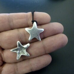 10 Star Pendants, antique silver