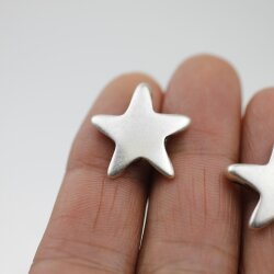 10 Star Pendants, antique silver