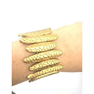 Edles Statement Armband mit Stäbchen Elementen, Gold