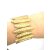 Noble, Classy Statement Bracelet with Rod elements, with Elastic band, Gold
