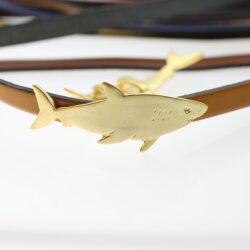 5 Shark Slider Bracelet Finding, Connector for Leather Bracelet, matt gold