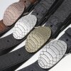 Crocodile Skin Effect Belt Buckle, Dark Silver